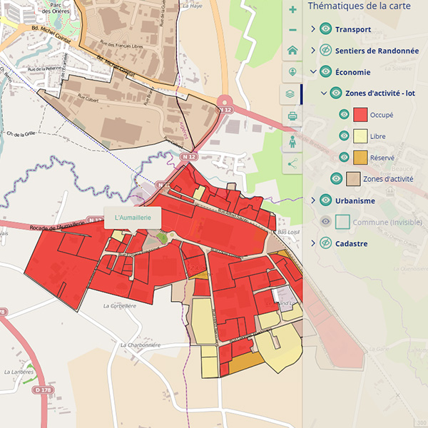Business Geografic - GEO - Interactive map of French Fougères Communauté